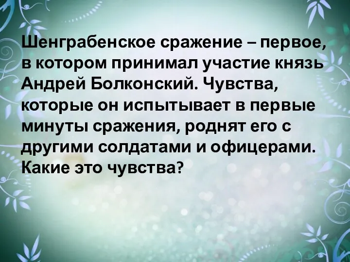 Шенграбенское сражение – первое, в котором принимал участие князь Андрей