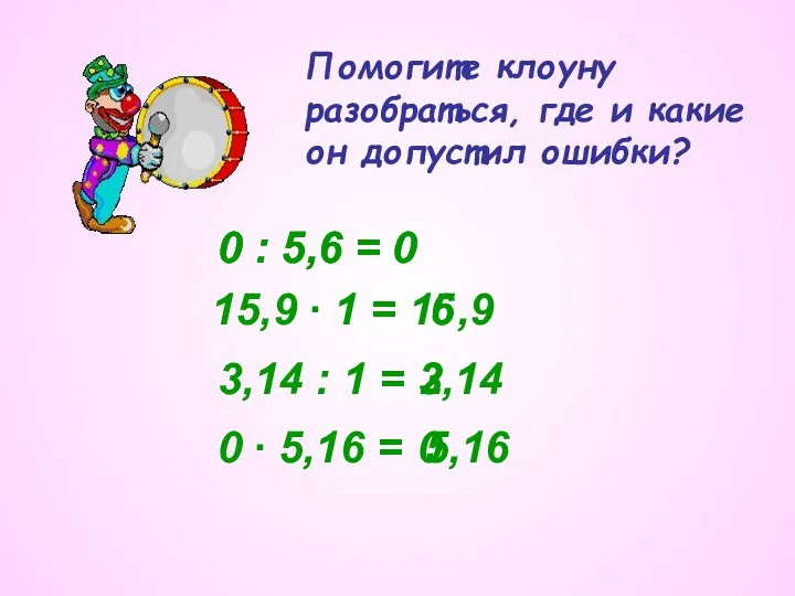 Помогите клоуну разобраться, где и какие он допустил ошибки? 0