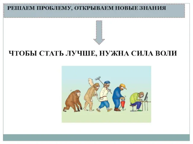 РЕШАЕМ ПРОБЛЕМУ, ОТКРЫВАЕМ НОВЫЕ ЗНАНИЯ ЧТОБЫ СТАТЬ ЛУЧШЕ, НУЖНА СИЛА ВОЛИ