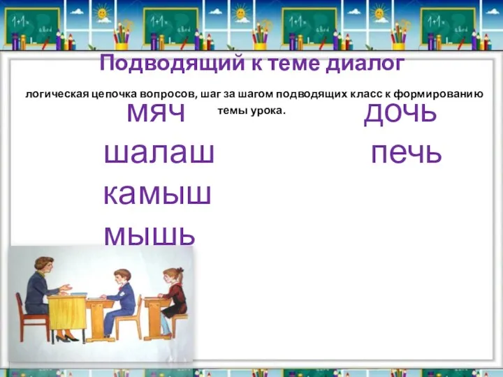 Подводящий к теме диалог логическая цепочка вопросов, шаг за шагом