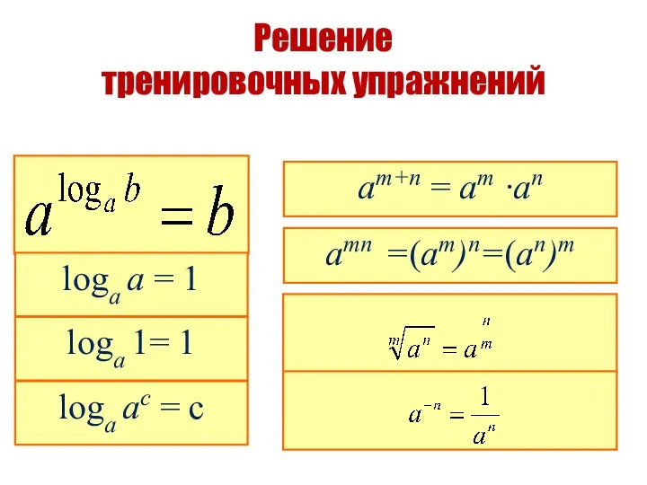 Решение тренировочных упражнений