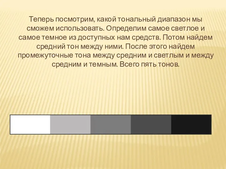 Теперь посмотрим, какой тональный диапазон мы сможем использовать. Определим самое