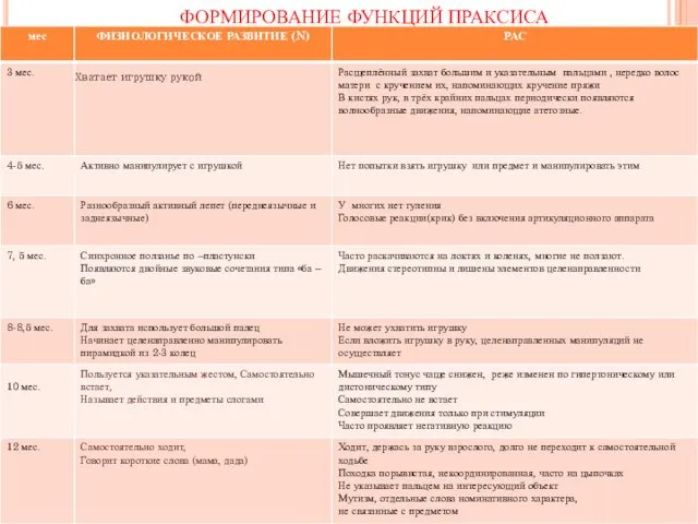 ФОРМИРОВАНИЕ ФУНКЦИЙ ПРАКСИСА