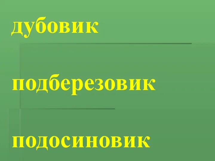 дубовик подберезовик подосиновик