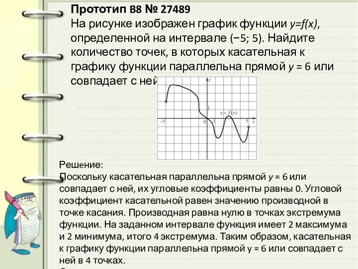 Прототип B8 № 27489 На рисунке изображен график функции y=f(x), определенной на интервале