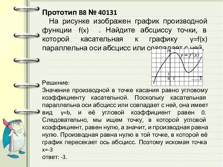 Прототип B8 № 40131 На рисунке изображен график производной функции f(x) . Найдите