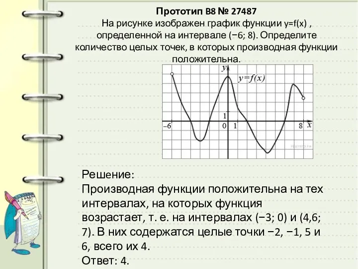 Прототип B8 № 27487 На рисунке изображен график функции y=f(x) , определенной на