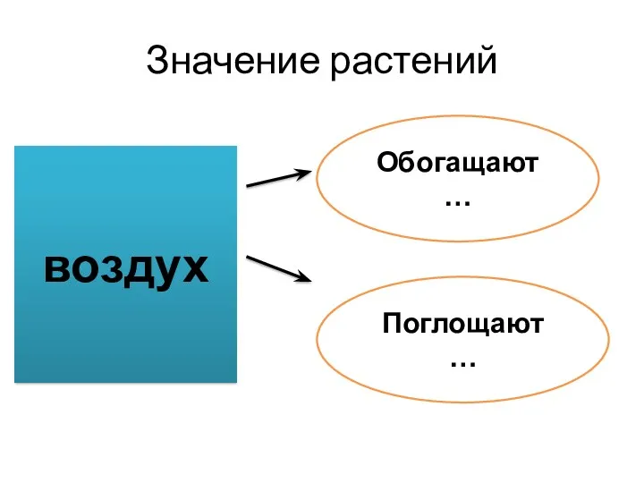 Значение растений воздух Обогащают … Поглощают …