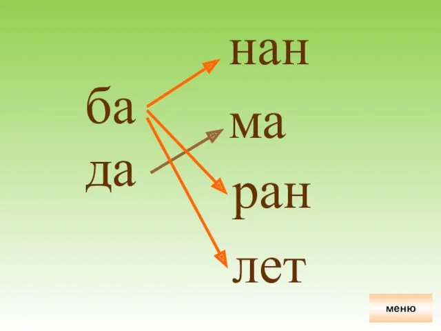 ба да нан ма ран лет меню