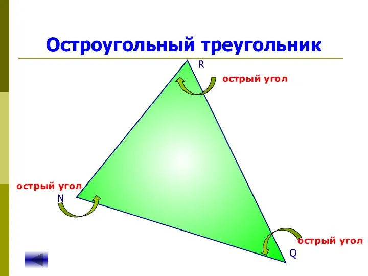 Остроугольный треугольник острый угол острый угол острый угол