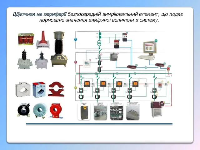 Датчики на периферії безпосередній вимріювальний елемент, що подає нормоване значення виміряної величини в систему.
