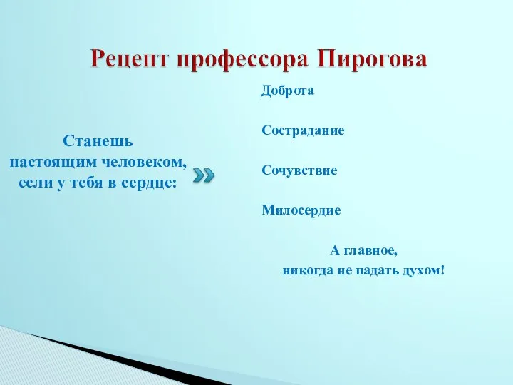 Доброта Сострадание Сочувствие Милосердие А главное, никогда не падать духом!