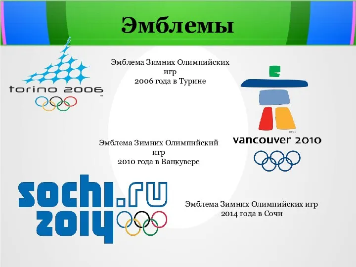Эмблемы Эмблема Зимних Олимпийских игр 2006 года в Турине Эмблема