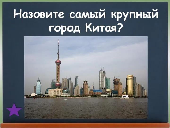 Назовите самый крупный город Китая?