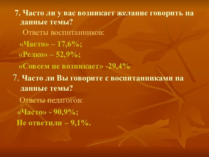 7. Часто ли у вас возникает желание говорить на данные