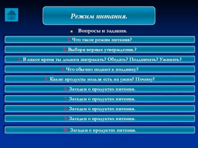 Вопросы и задания. Режим питания. 1. Что такое режим питания?