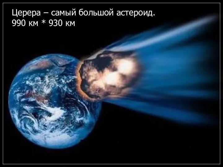 Церера – самый большой астероид. 990 км * 930 км