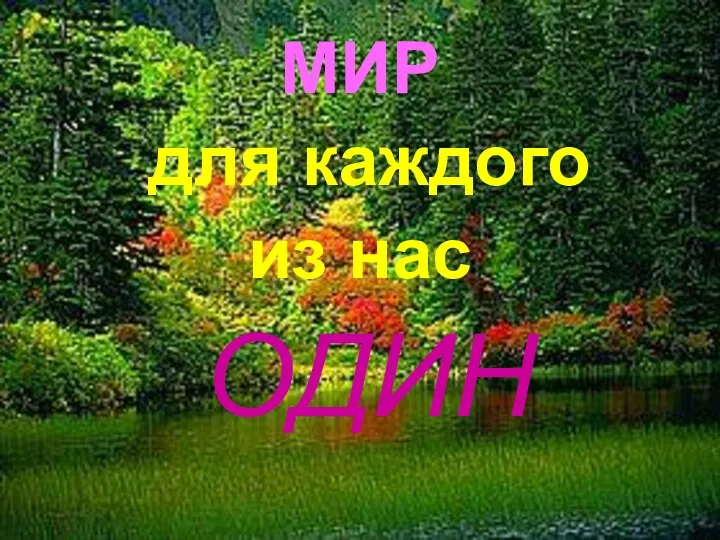 МИР для каждого из нас ОДИН