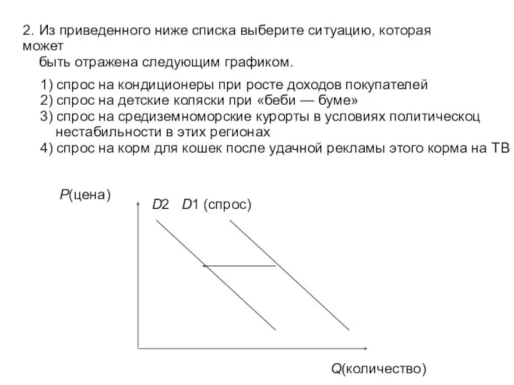 2. Из приведенного ниже списка выберите ситуацию, которая может быть