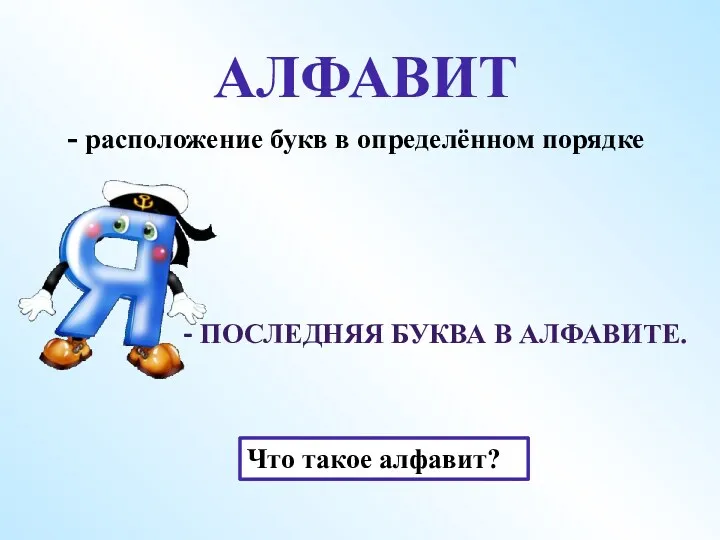 - последняя буква в алфавите. АЛФАВИТ Почему так говорят? Что