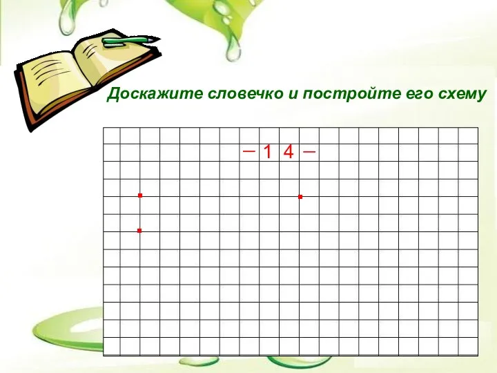 1 4 . . . Доскажите словечко и постройте его схему