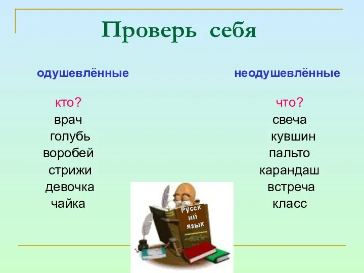 Проверь себя кто? врач голубь воробей стрижи девочка чайка что?