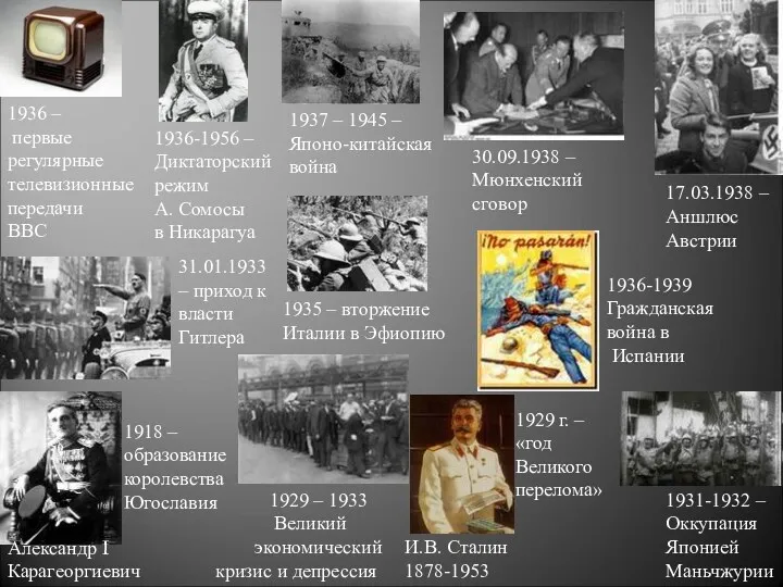 1918 – образование королевства Югославия 1929 г. – «год Великого