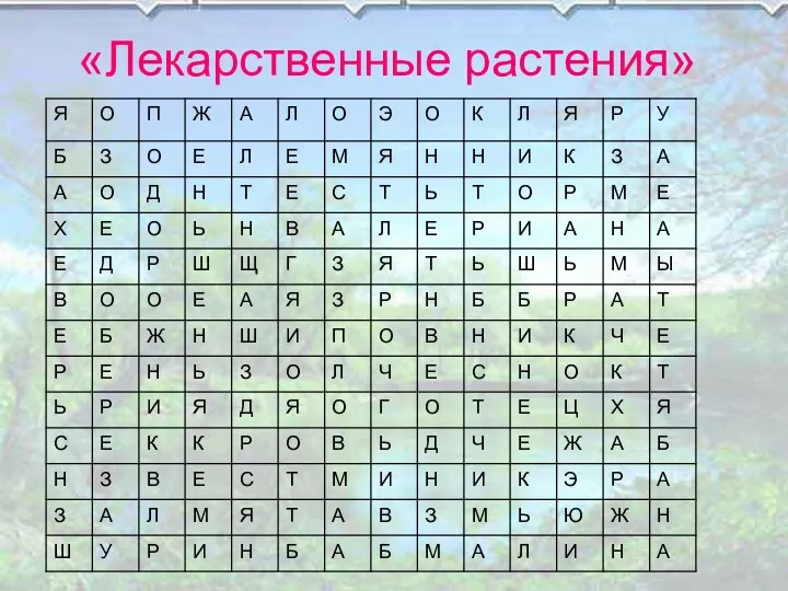 «Лекарственные растения»