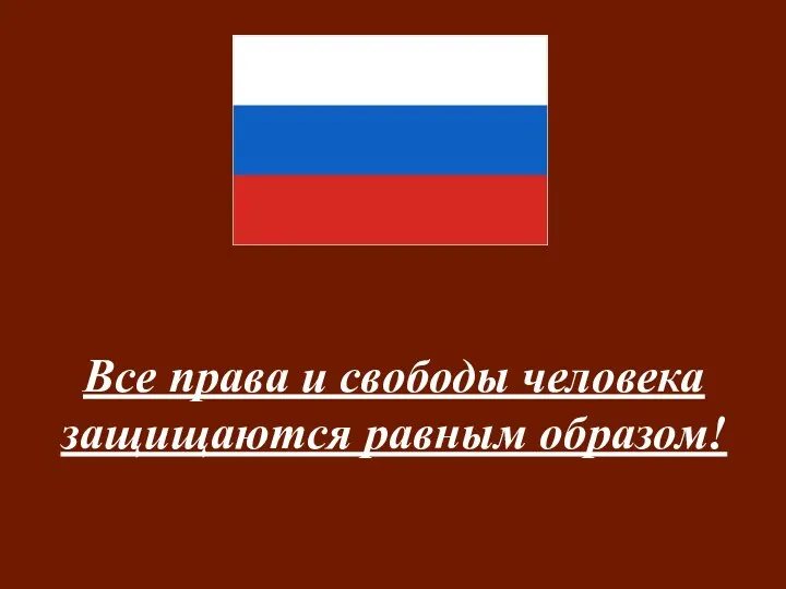 Все права и свободы человека защищаются равным образом!