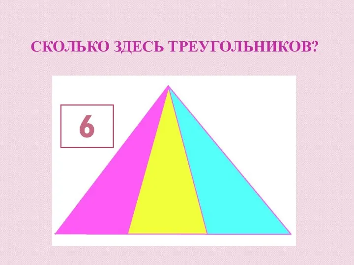 Сколько здесь треугольников? 6