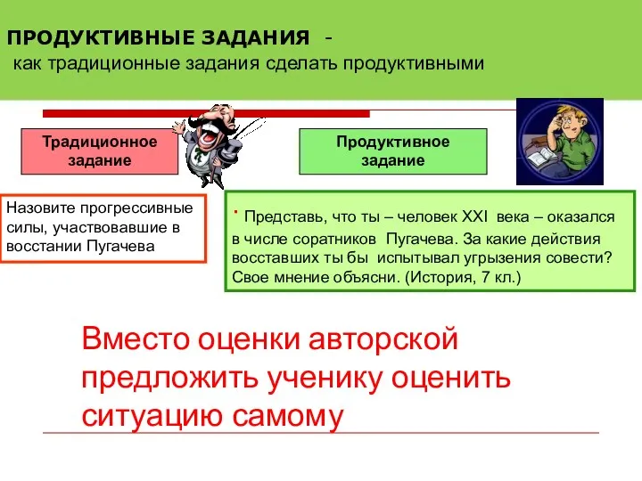 ПРОДУКТИВНЫЕ ЗАДАНИЯ - как традиционные задания сделать продуктивными Традиционное задание