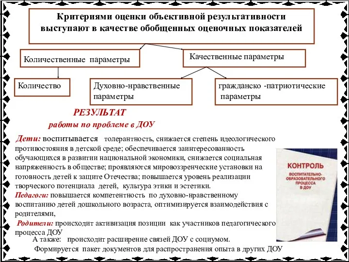 Дети: воспитывается толерантность, снижается степень идеологического противостояния в детской среде;