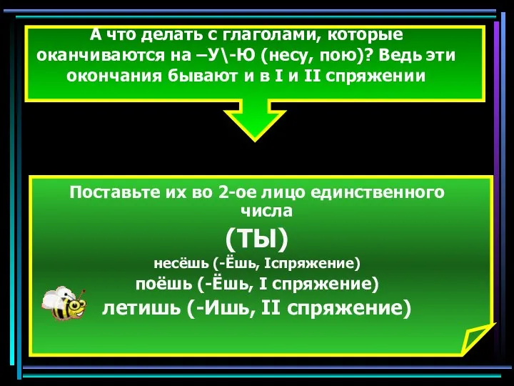 А что делать с глаголами, которые оканчиваются на –У\-Ю (несу,