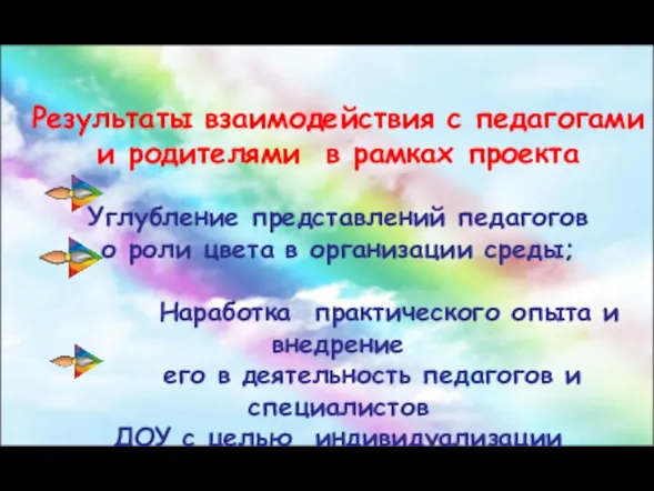 Результаты взаимодействия с педагогами и родителями в рамках проекта Углубление