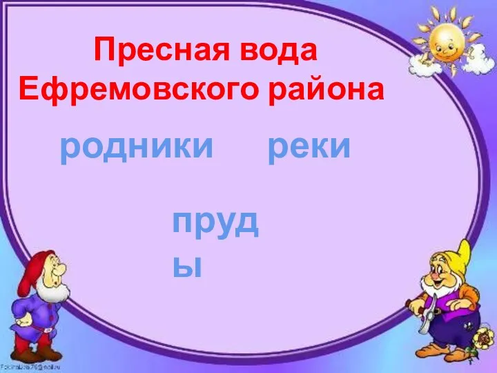 Пресная вода Ефремовского района родники реки пруды