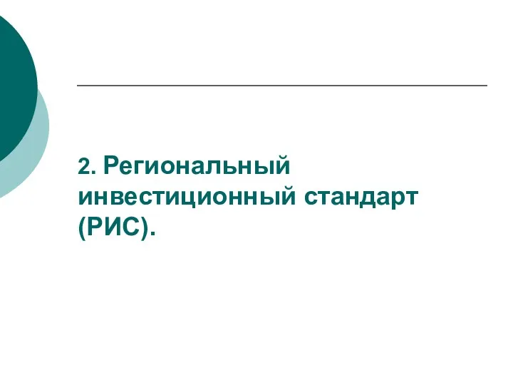 2. Региональный инвестиционный стандарт (РИС).