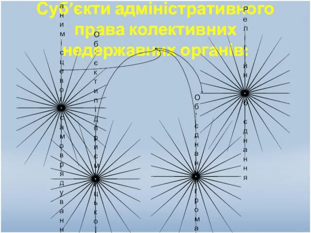 Суб’єкти адміністративного права колективних недержавних органів: Органи місцевого самоврядування Об’єкти підприємницької діяльності Релігійні об’єднання Об’єднання громадян