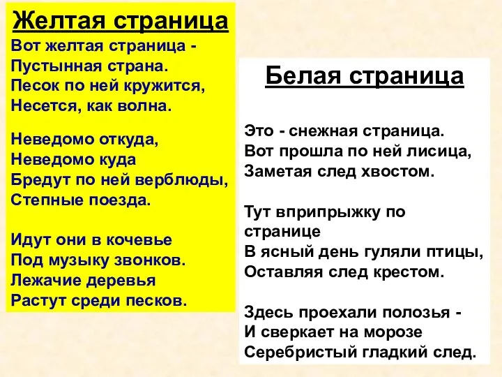 Желтая страница Вот желтая страница - Пустынная страна. Песок по