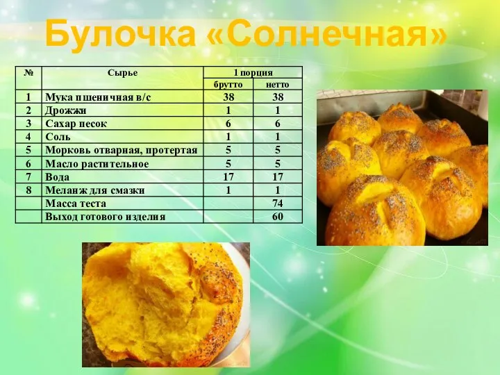 Булочка «Солнечная»