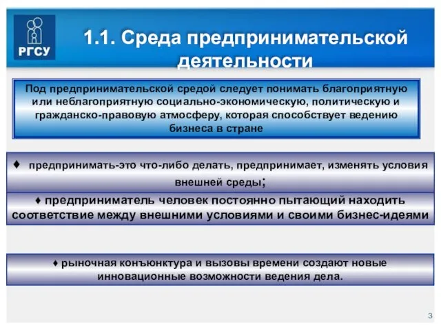 1.1. Среда предпринимательской деятельности