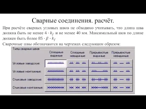 Сварные соединения. расчёт.