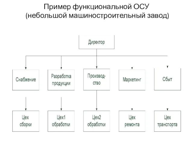 Пример функциональной ОСУ (небольшой машиностроительный завод)