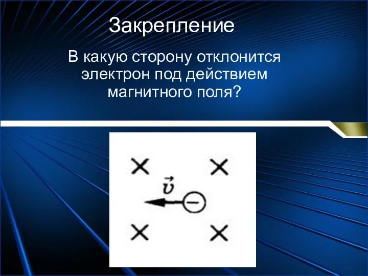 В какую сторону отклонится электрон под действием магнитного поля? Закрепление