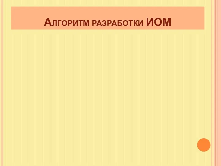 Алгоритм разработки ИОМ