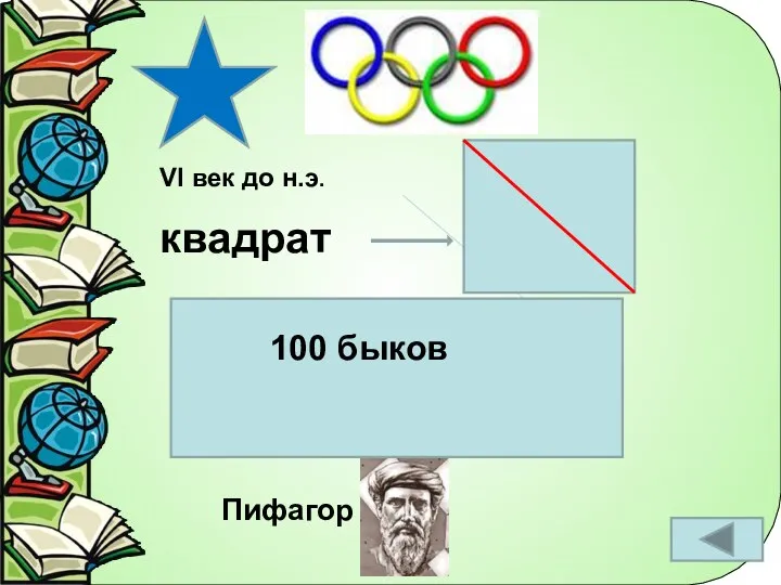 VI век до н.э. квадрат 100 быков