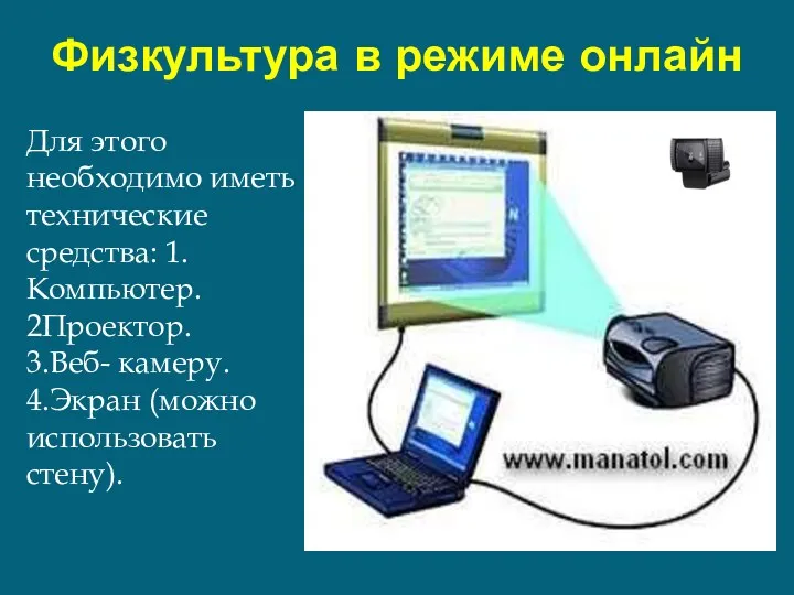 Физкультура в режиме онлайн Для этого необходимо иметь технические средства: