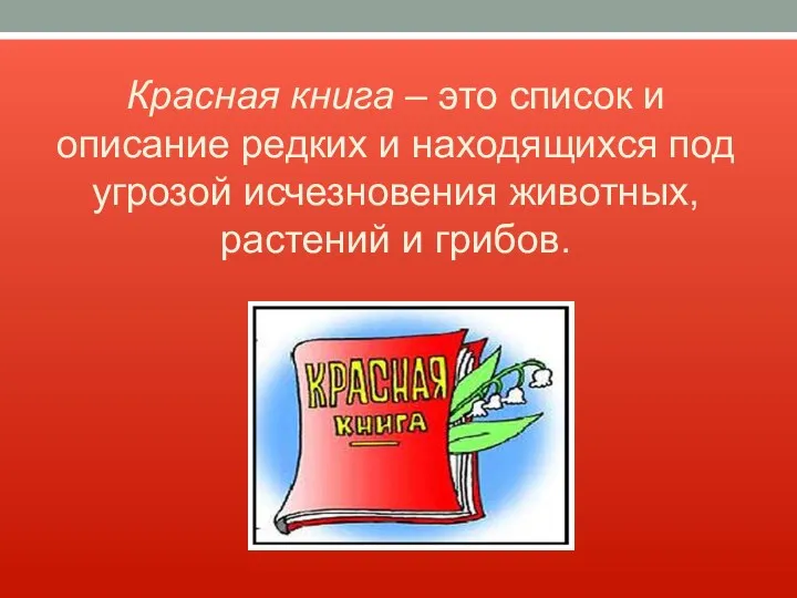 Красная книга – это список и описание редких и находящихся