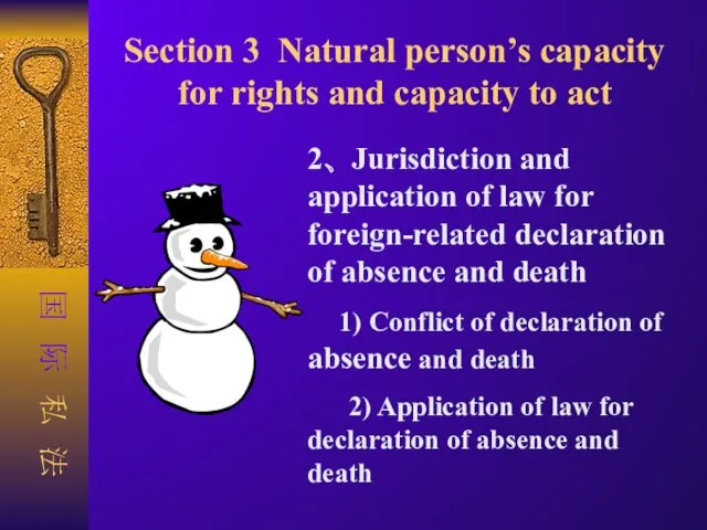 Section 3 Natural person’s capacity for rights and capacity to