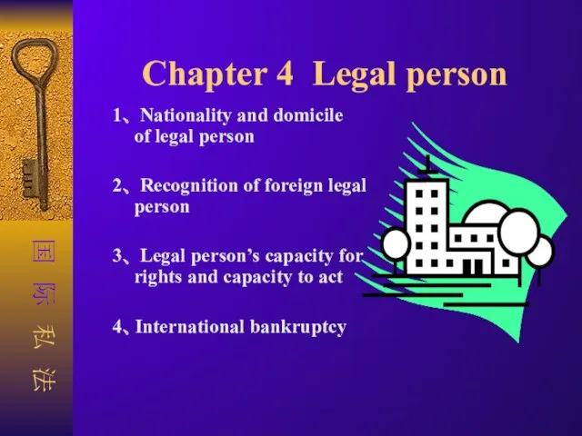 Chapter 4 Legal person 1、 Nationality and domicile of legal