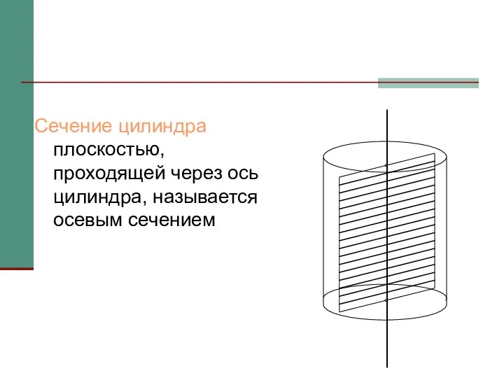 Сечение цилиндра плоскостью, проходящей через ось цилиндра, называется осевым сечением